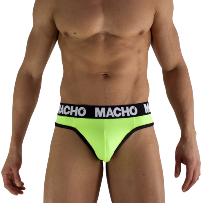 MACHO - MTG001 FLUORESCENT YELLOW THONG SIZE M MACHO - MTG001 FLUORESCENT YELLOW THONG SIZE M
