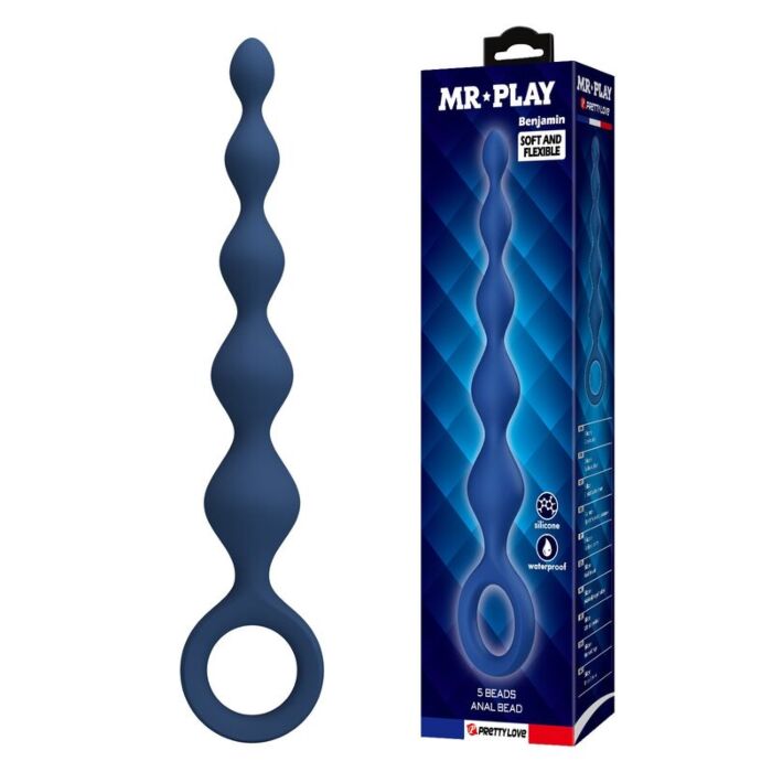 MR PLAY - BLUE SILICONE ANAL BEADS & ANAL PLUG 20.4 CM MR PLAY - BLUE SILICONE ANAL BEADS & ANAL PLUG 20.4 CM