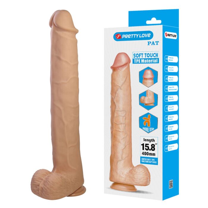 PRETTY LOVE - PAT FLEXIBLE REALISTIC DILDO WITH SUCTION CUP FLESH 40 CM -Ø- 6 CM PRETTY LOVE - PAT FLEXIBLE REALISTIC DILDO WITH SUCTION CUP FLESH 40 CM -Ø- 6 CM
