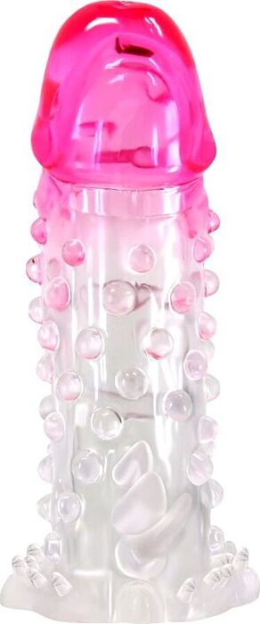 PRETTY LOVE - WILFORD FUNDA REALÍSTICA ALARGADORA CON RELIEVE PARA PENE ROSA