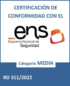 Însemn de certificare pentru Schema Națională de Securitate a Spaniei (ENS), categoria medie